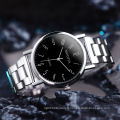 Montres en quartz en acier inoxydable pour hommes